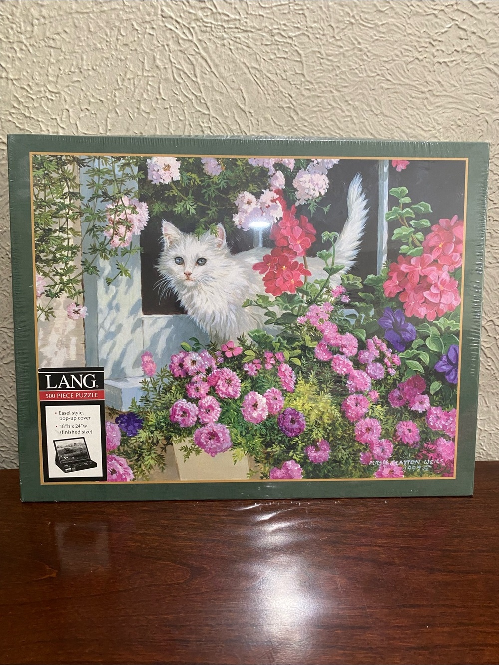 LANG 500-Piece White Cat  Jigsaw Puzzle , Titled SUMMER WINDOW